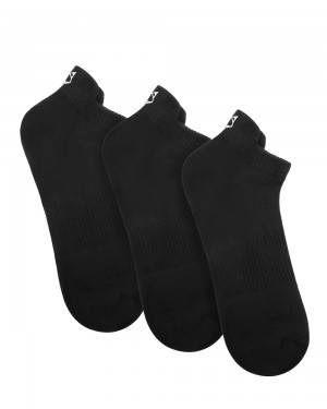 Καλτσεσ Naked Wolfe 3 Pack Mens Egyptian Cotton Ankle Socks Black | HRGJEF430