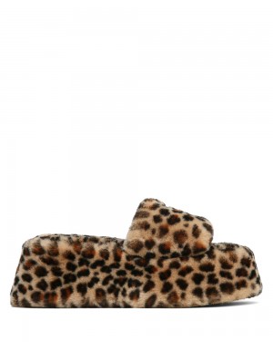 Σανδαλια Naked Wolfe Ivy Shearling Leopard Print | FXJSGE125