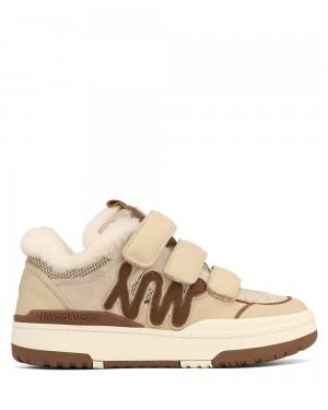 Αθλητικα Παπουτσια Naked Wolfe Atlanta Suede/Leather/Mesh Off White/Brown | QZXEYO621