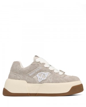 Αθλητικα Παπουτσια Naked Wolfe Crash Cow Suede Light Grey | DETONZ047