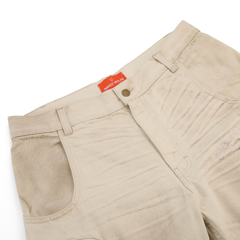 Denim Naked Wolfe Denim Cargo Shorts Vintage Natural | MPGBXL534