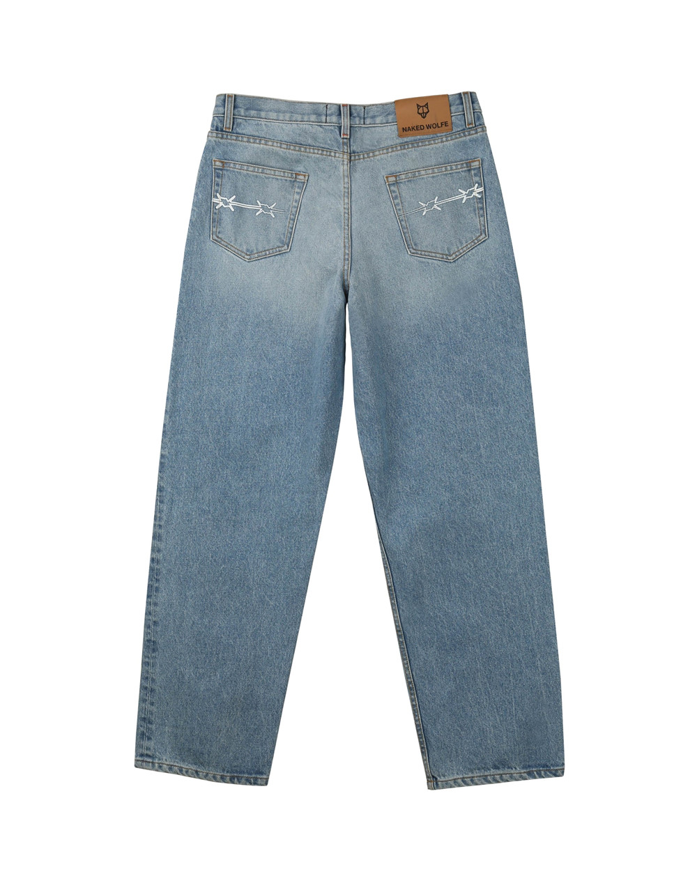 Denim Naked Wolfe Signature Baggy Denim Light Blue | RBXUZQ231