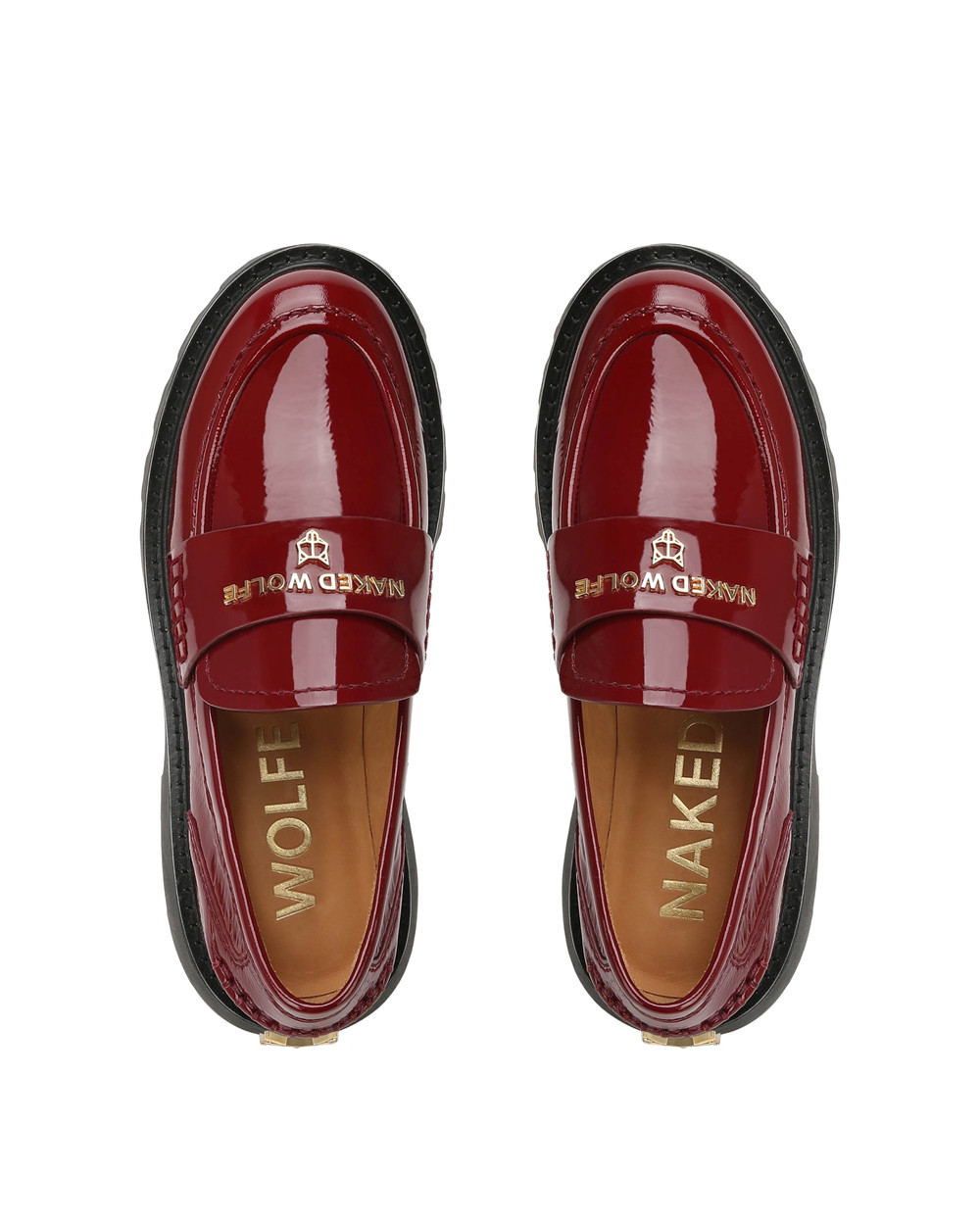 Loafers Naked Wolfe Flawed Burgundy Crinkle Patent Leather | QNOFZD659