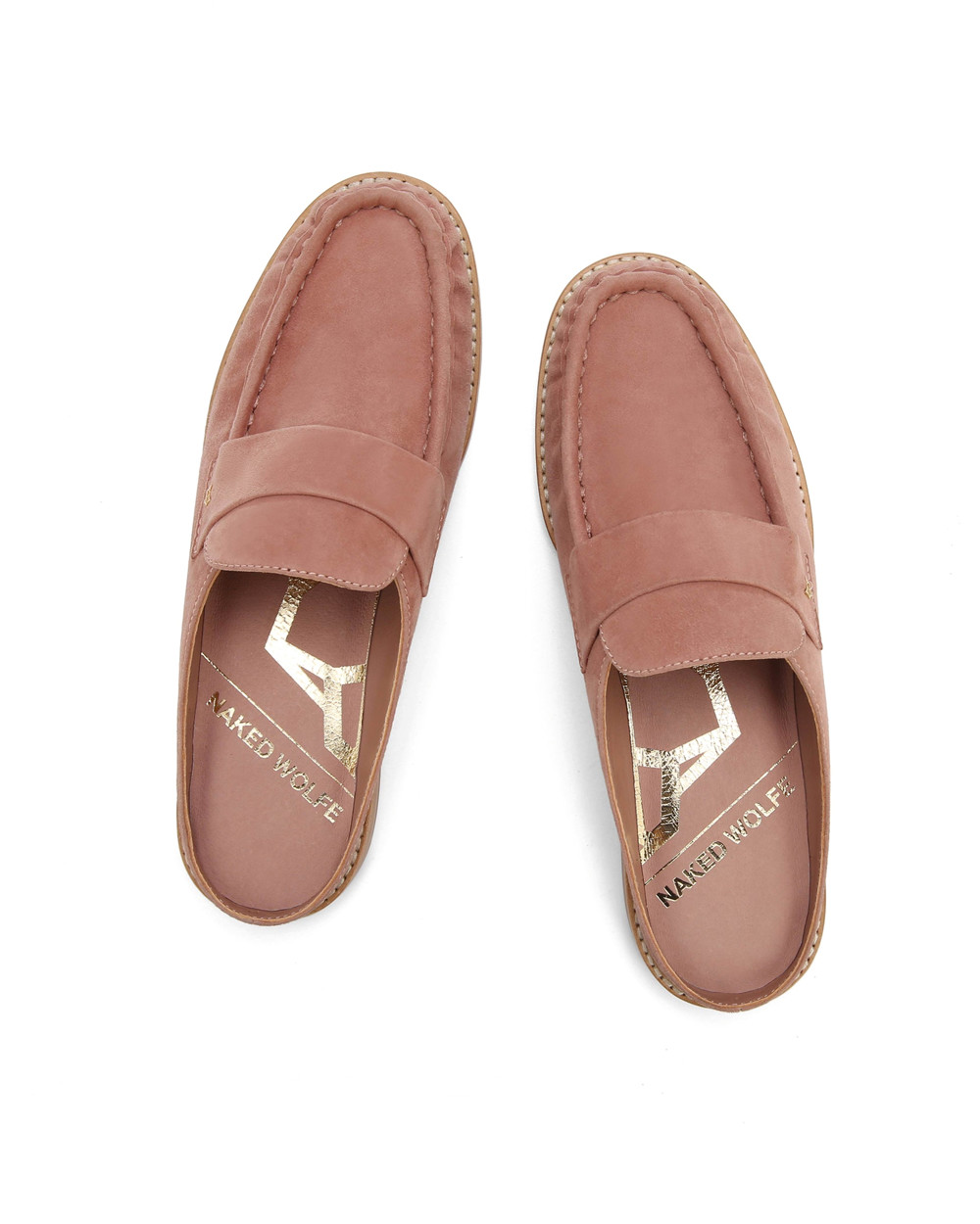 Loafers Naked Wolfe Gleam Kid Suede Dusty Pink | FKHOCM705