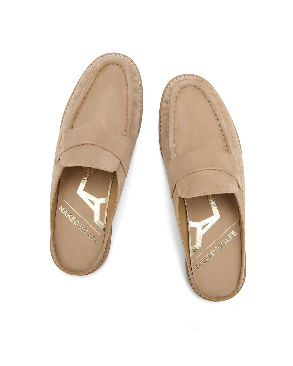 Loafers Naked Wolfe Gleam Kid Suede Sand | YQTEWZ831