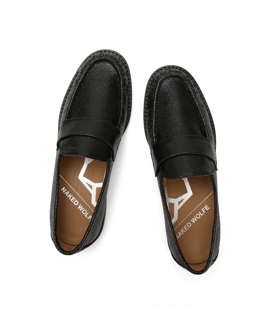 Loafers Naked Wolfe Goldie Sheep Leather Black Eel | QYOWKU467