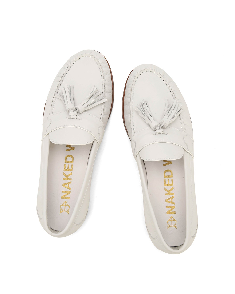 Loafers Naked Wolfe Lido Pure White Wave Cow Suede | RECYIX126