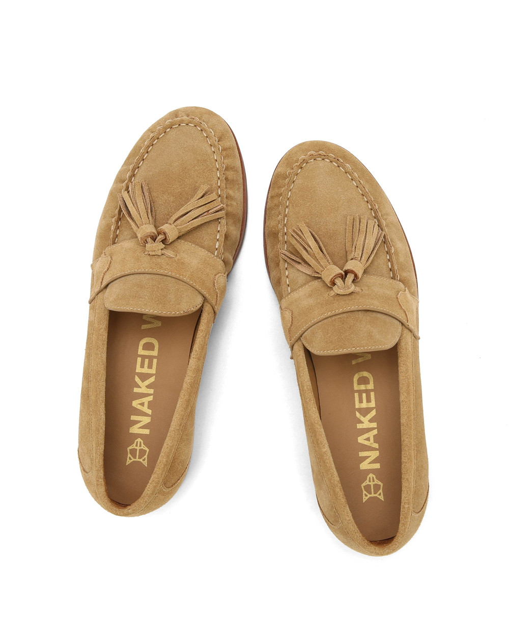 Loafers Naked Wolfe Lido Tan Cow Suede | RJANZY169