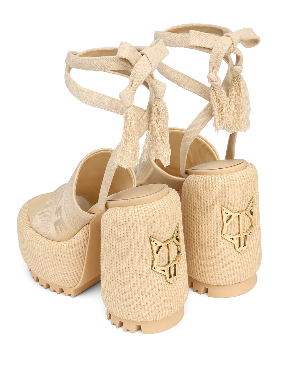 Τακούνια Naked Wolfe Beach Off White Raffia | ZAIYWL094