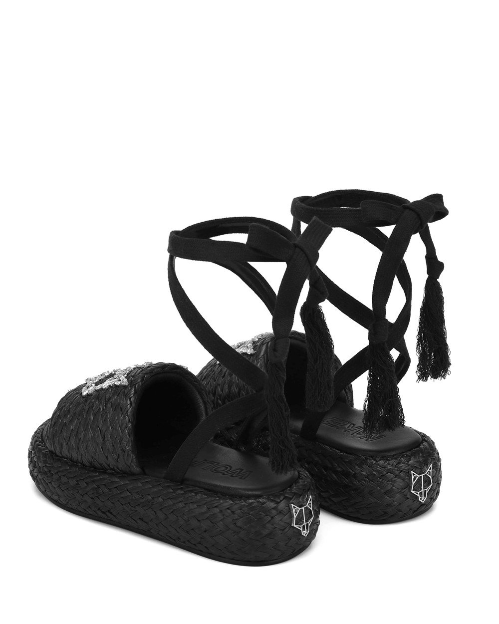 Σανδαλια Naked Wolfe Surf Raffia Black | HOJSIK103