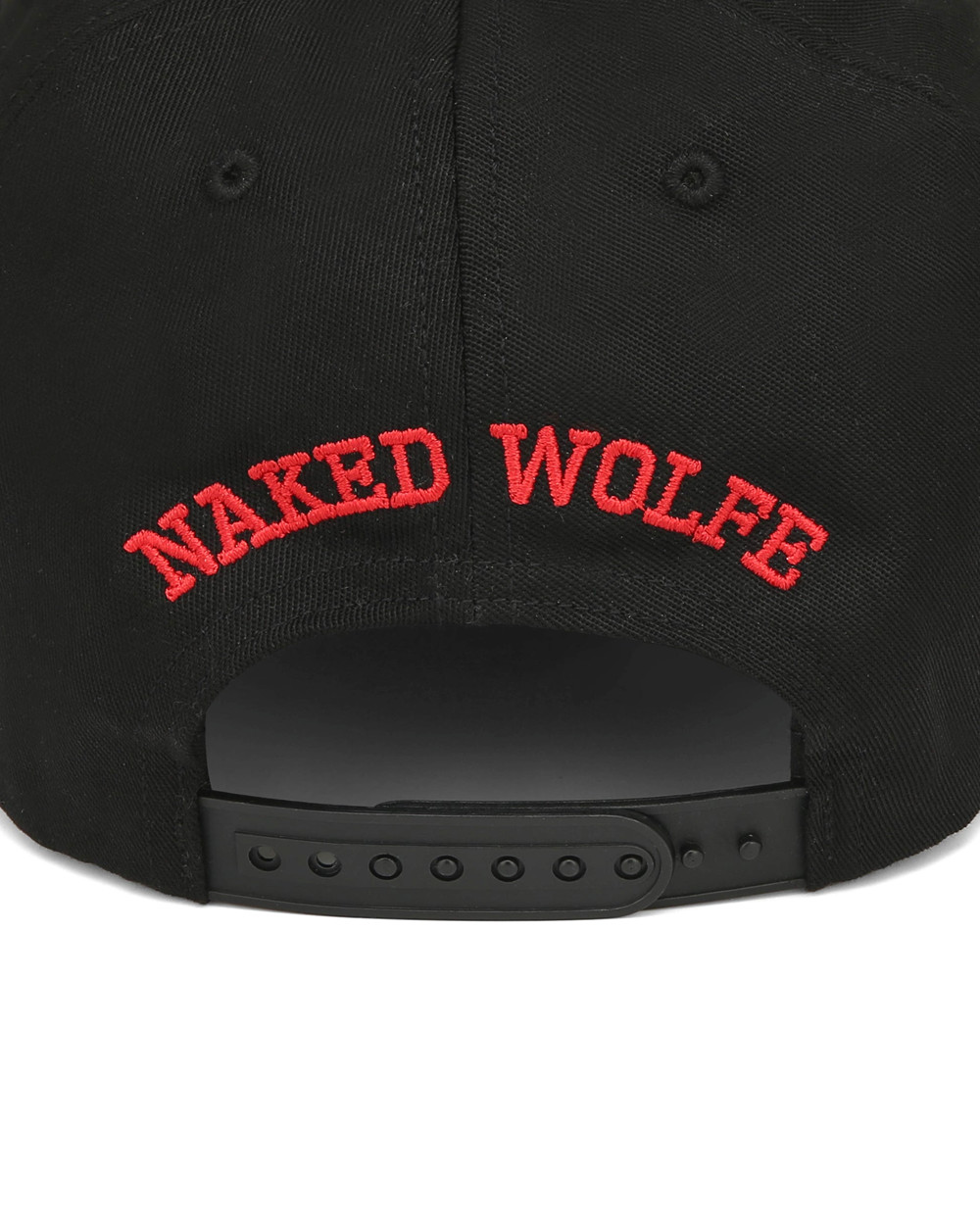 καπελα Naked Wolfe Varsity Unconstructed Cap Black/Red | FXYGUR059