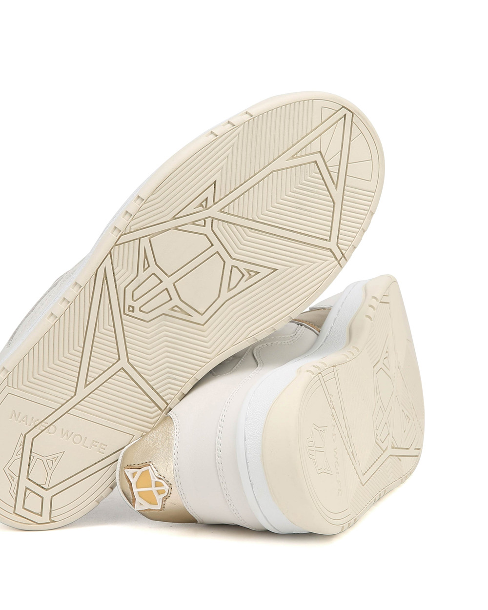 Αθλητικα Παπουτσια Naked Wolfe Flight Genysis Leather/Suede White/Gold | RAKVMC546