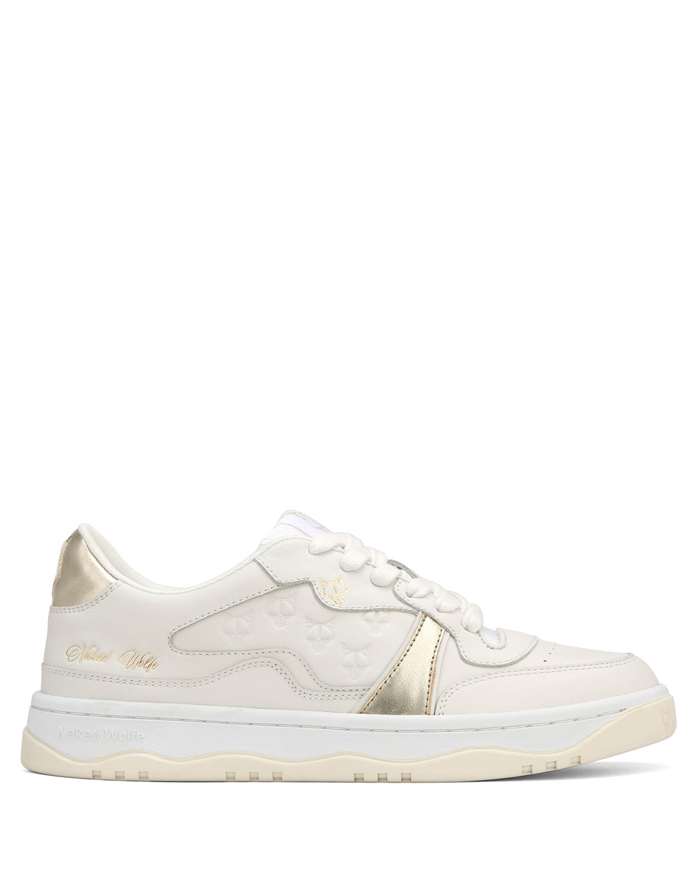 Αθλητικα Παπουτσια Naked Wolfe Flight Genysis Leather/Suede White/Gold | RAKVMC546