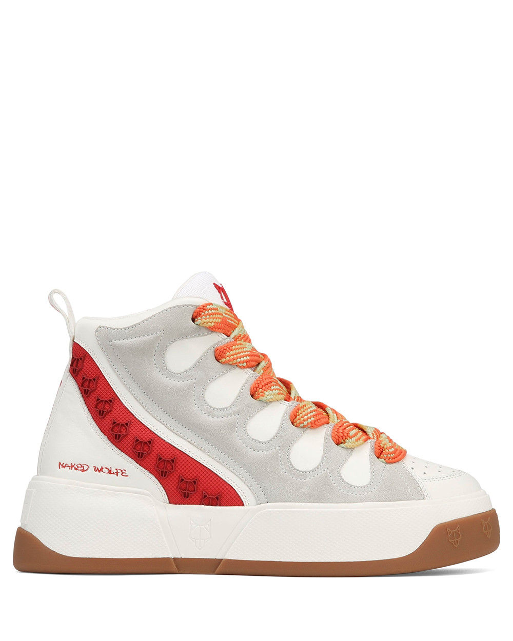 Αθλητικα Παπουτσια Naked Wolfe King White/Red Leather | UVJWNR245