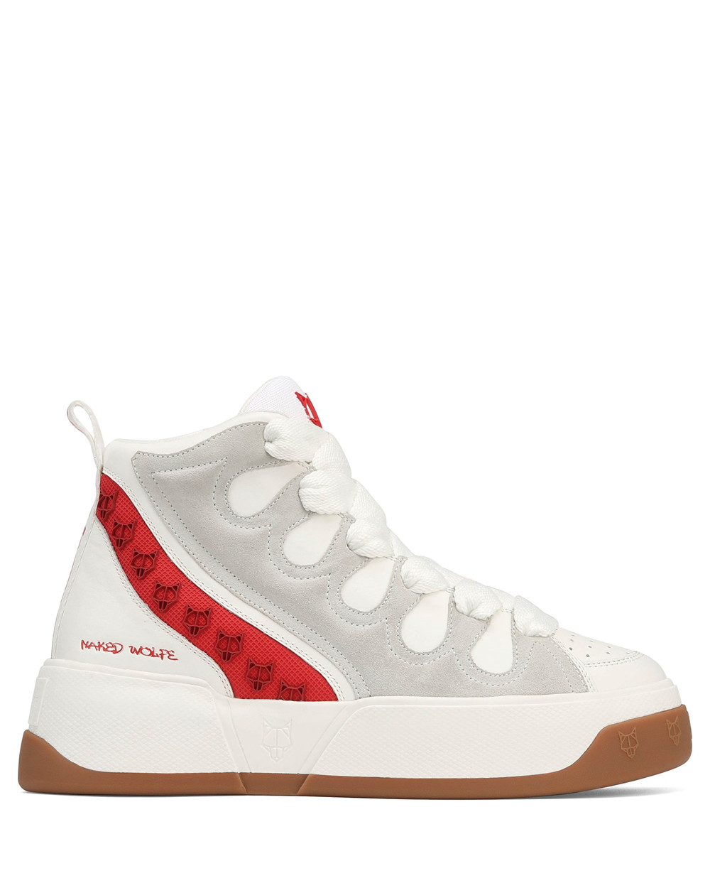 Αθλητικα Παπουτσια Naked Wolfe King White/Red Leather | UVJWNR245